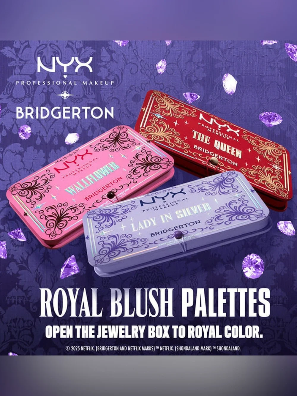 NYX Bridgerton Limited Edition Royal Blush Palettes Trio